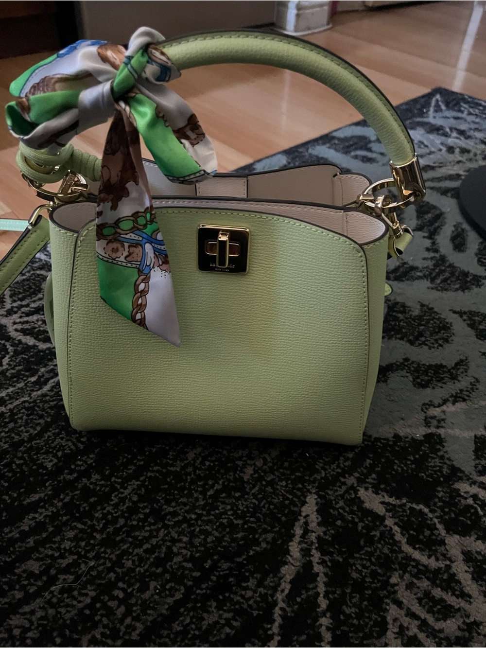kate spade Light Green purse. Shouler strap area has a crease from hanging - Picture 2 of 16